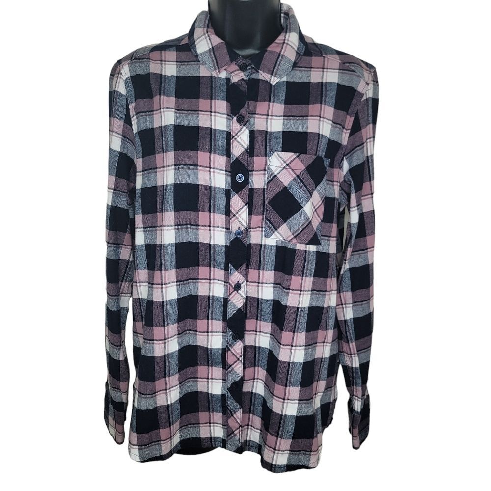 Orvis flannel plaid button down long sleeve shirt top Medium